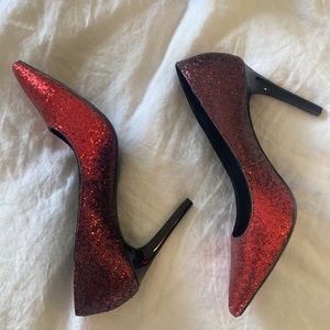 red sparkly heels